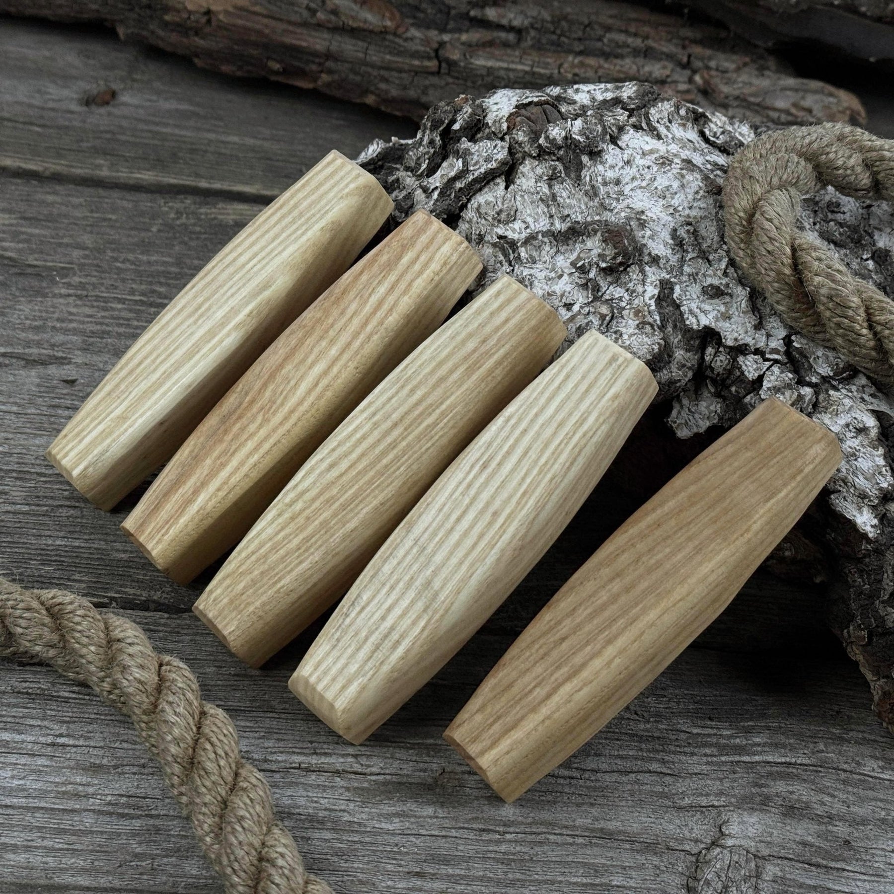 Set of 5 Replacement Wooden Handles for Knives and Drawknives