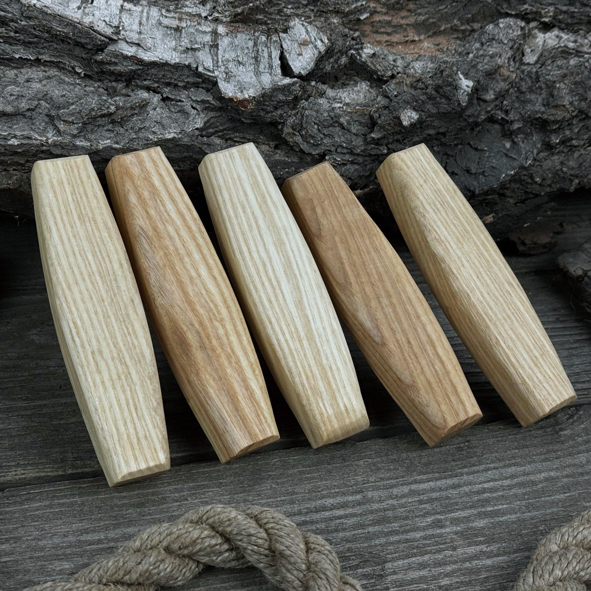 Set of 5 Replacement Wooden Handles for Knives and Drawknives