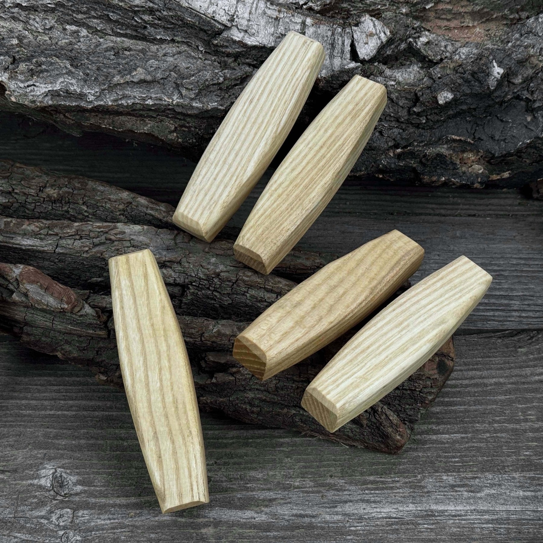 Set of 5 Replacement Wooden Handles for Knives and Drawknives