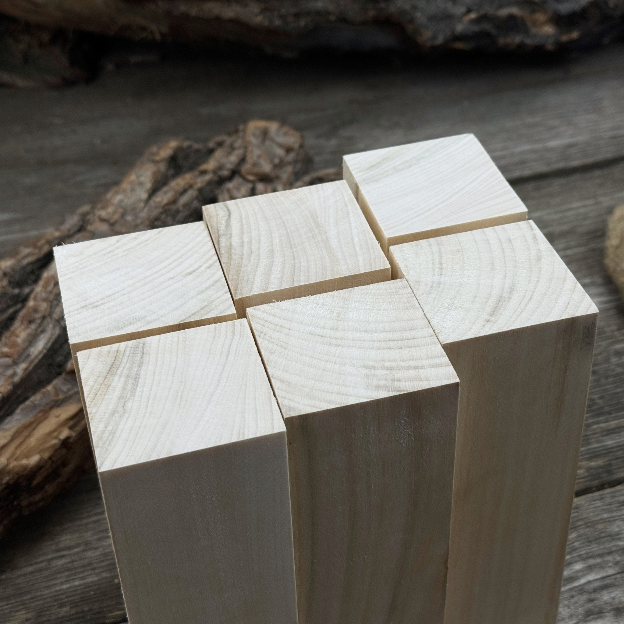 Set of 6 Large Linden Wood Carving Blanks