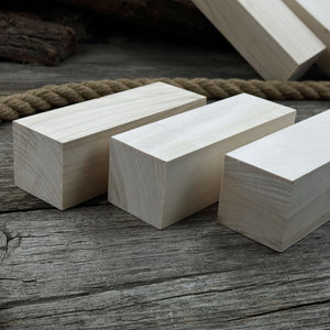 Set of 6 Large Linden Wood Carving Blanks