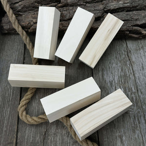 Set of 6 Large Linden Wood Carving Blanks
