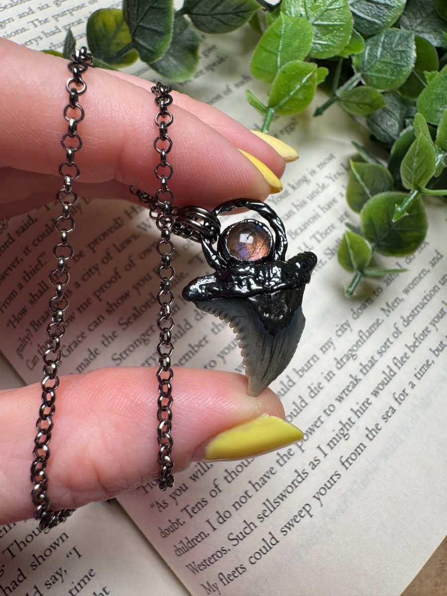 Shark Tooth and Labradorite Necklace