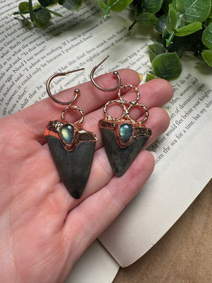 Sharks Teeth and Labradorite Earrings