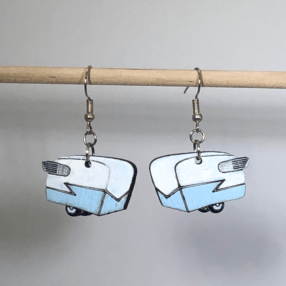 Shasta Camper Wooden Dangle Earrings | Vintage Camper Jewelry
