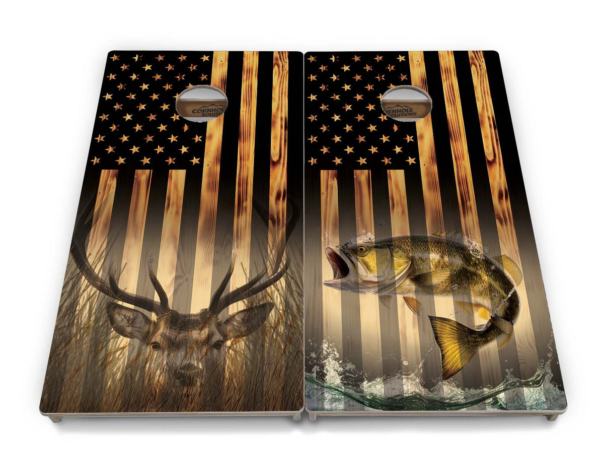 Hidden Deer & Fish Cornhole Boards – Tournament Series