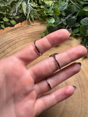 Silver Sheen Obsidian Ring Adjustable