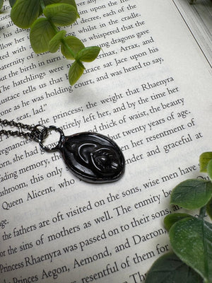 Silver Sheen Obsidian Yoni Necklace