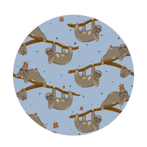 Additional view of Sloth bamboo baby zip pajamas with hand drawn animal print