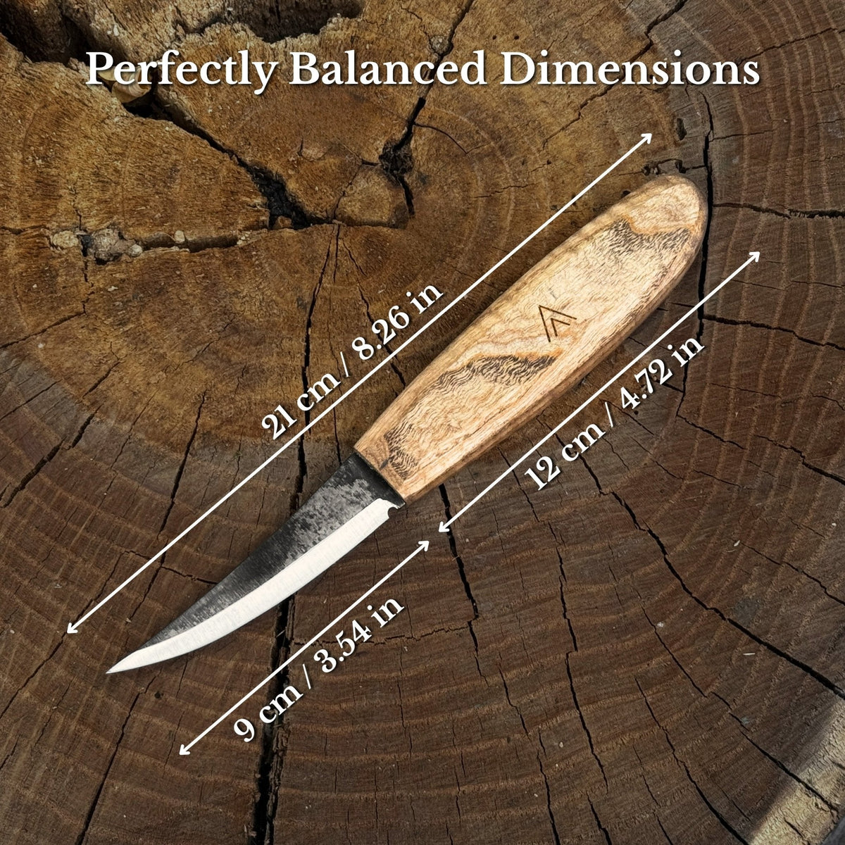 Sloyd Carving Knife with Leather Sheath by Sharky Forged Steel Tools — view 2