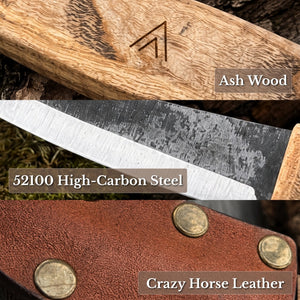 Sloyd Carving Knife with Leather Sheath by Sharky Forged Steel Tools — view 7