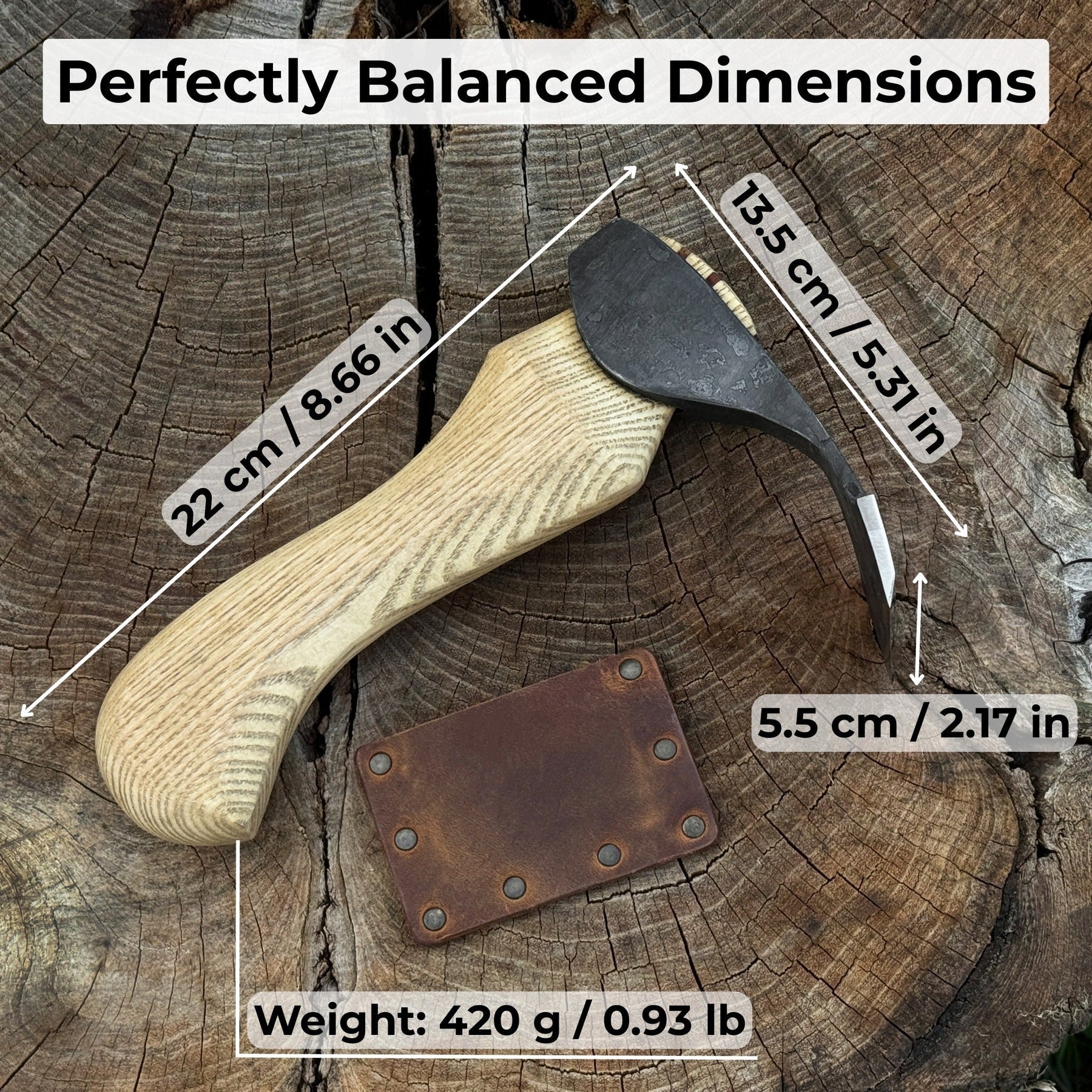 Small Adze with Straight (Flat) Blade, 5.5 cm (2.2 in)