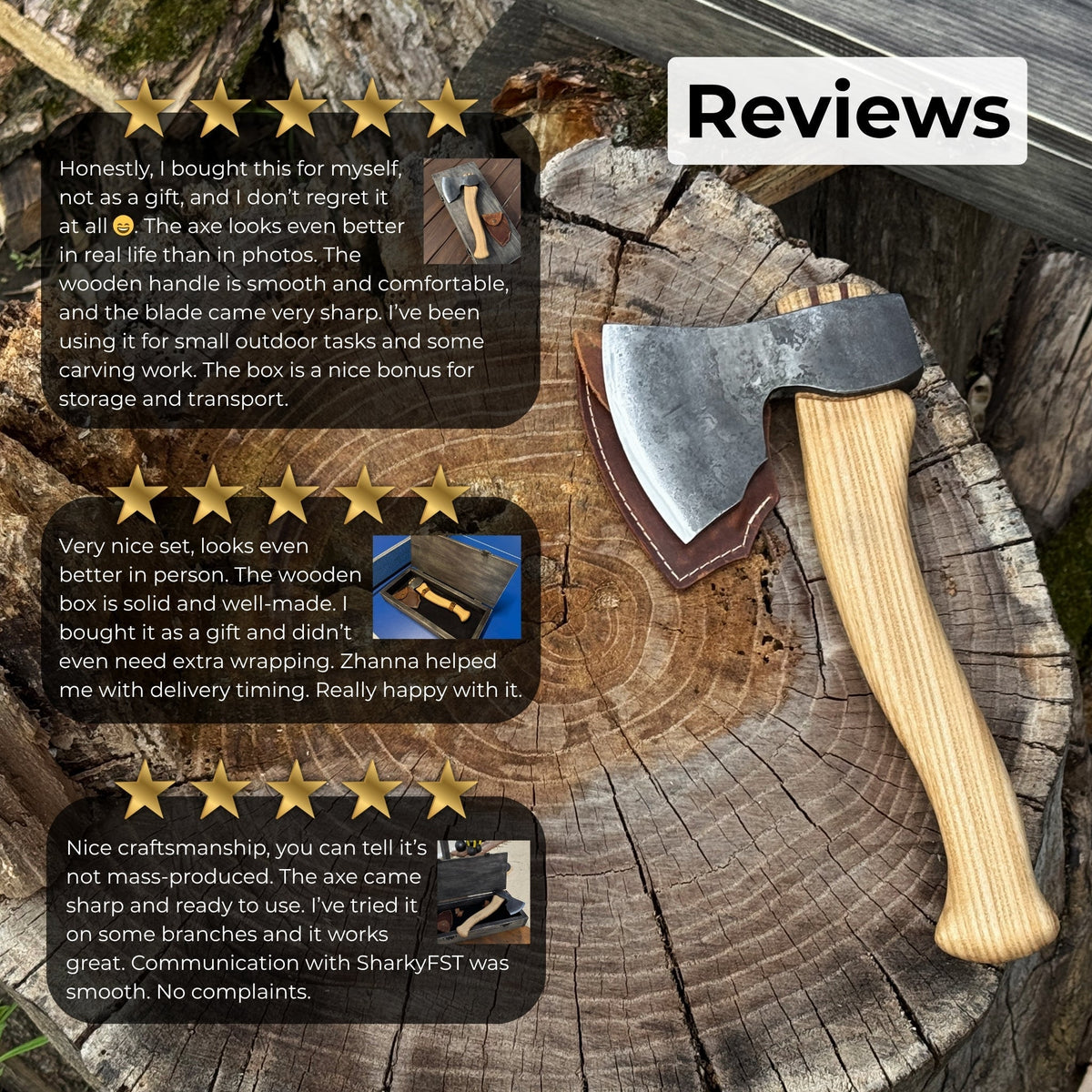 Small Carving Axe by Sharky Forged Steel Tools — view 10