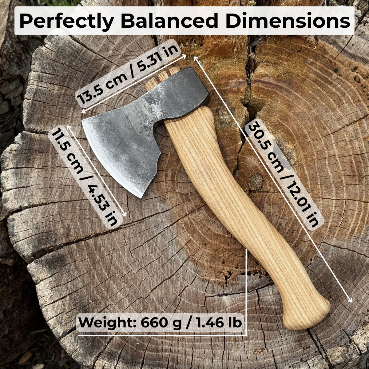 Small Carving Axe by Sharky Forged Steel Tools — view 2