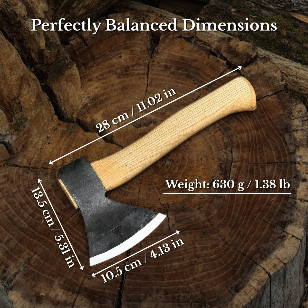 Small Carving Axe by Sharky Forged Steel Tools — view 2