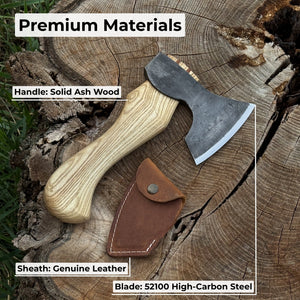 Small Carving Axe with Leather Sheath, 0.47 kg (1 lb)