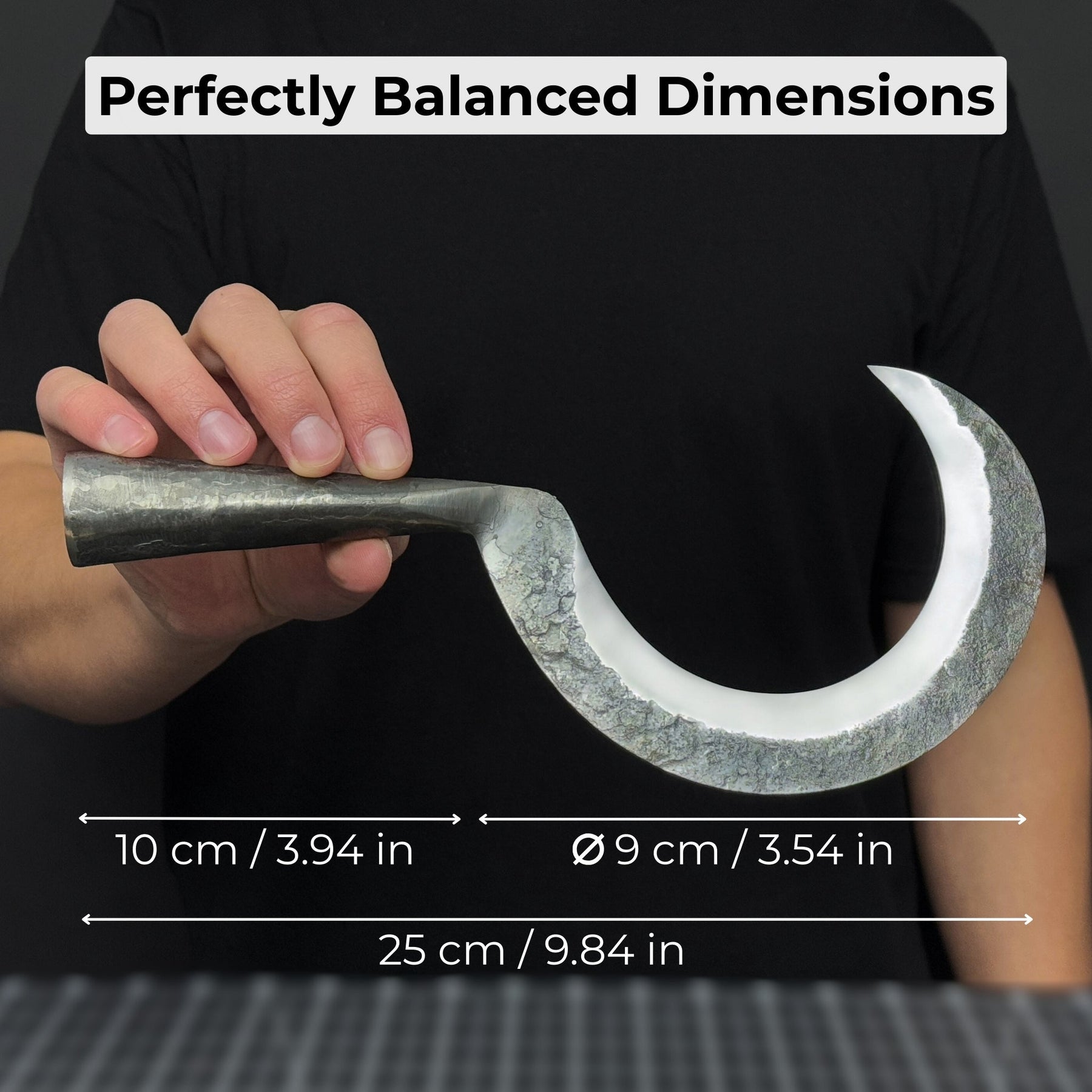 Small Sickle with Forged Handle, 9 cm (3.54 inches)