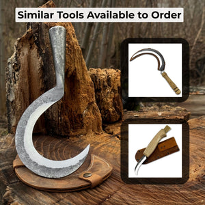 Small Sickle with Forged Handle, 9 cm (3.54 inches)