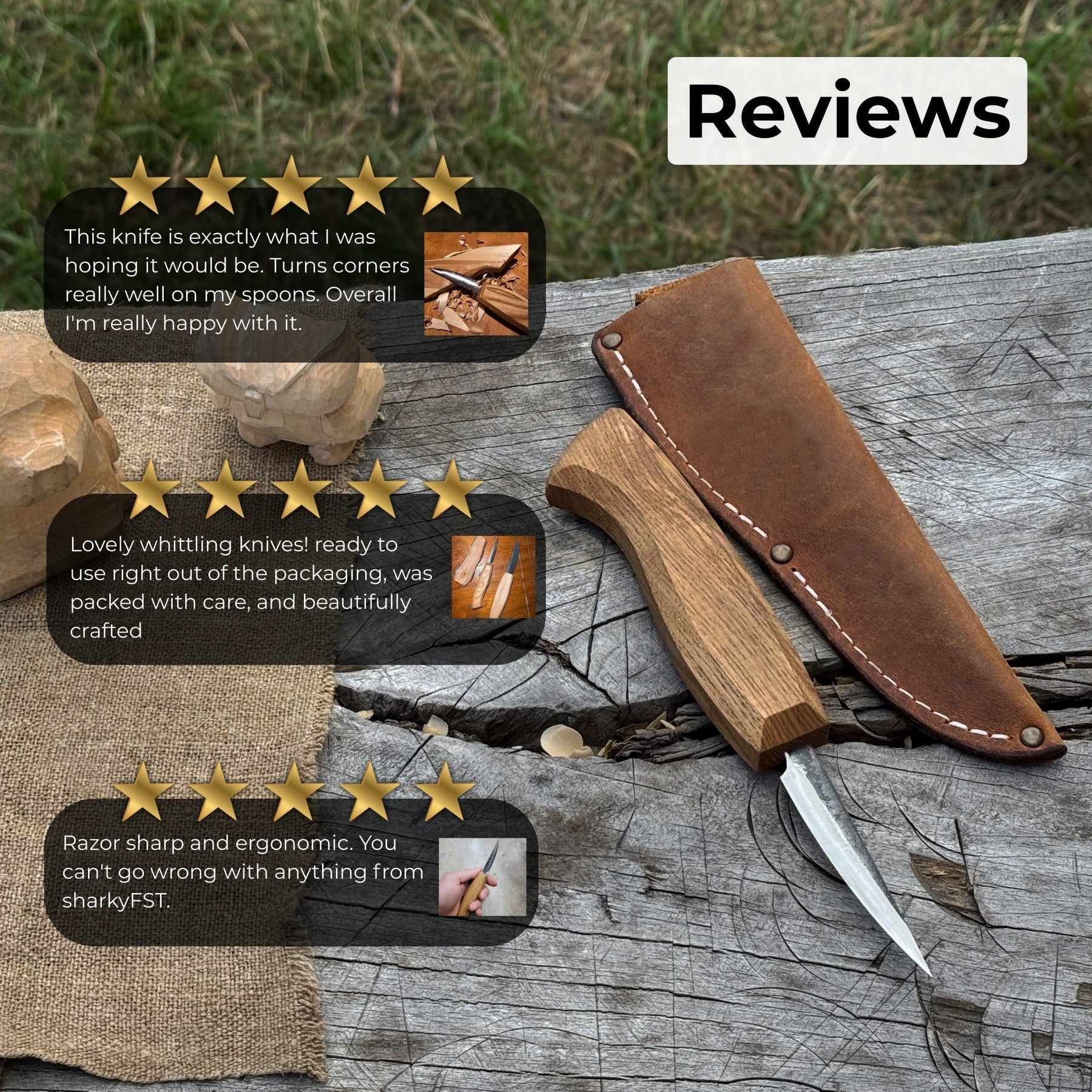 Small Sloyd Carving Knife, Blade 6.5 cm (2.56 inches)