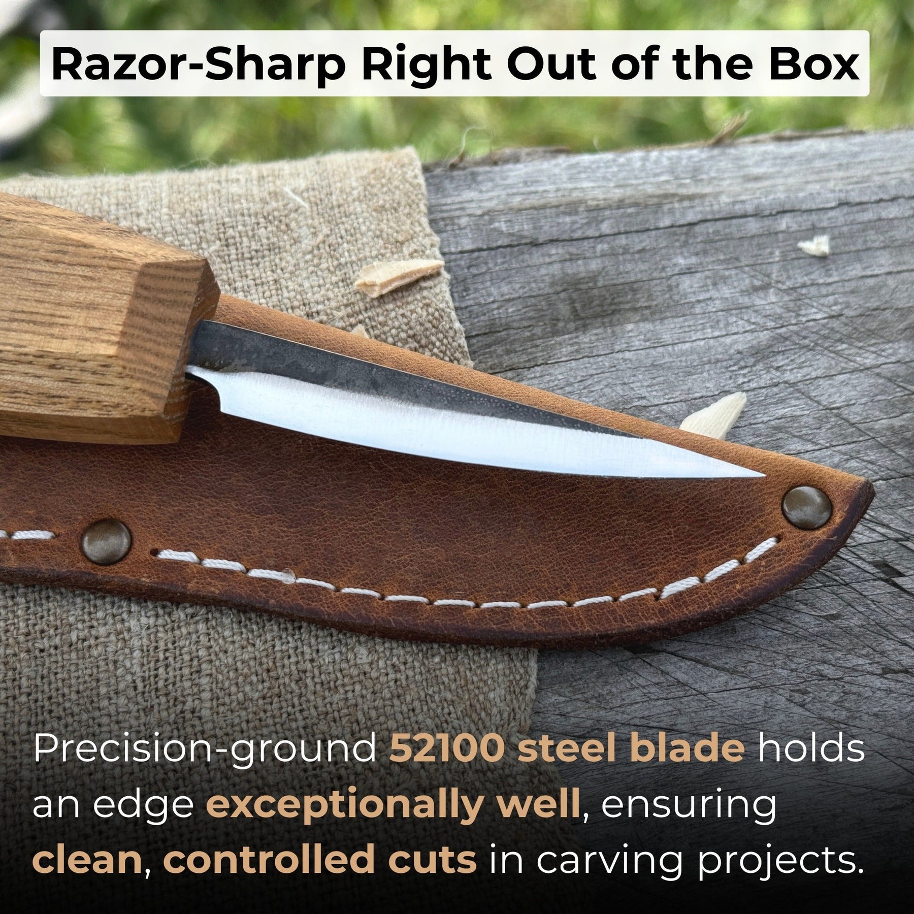Small Sloyd Carving Knife, Blade 6.5 cm (2.56 inches)
