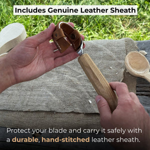 Small Spoon Carving Hook Knife with Octagonal Handle, 6 cm (2.36 inches)