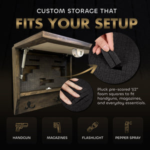 Deer Stream Buck Mountains Gun Concealment Furniture - Handcrafted Hidden Gun Storage Wall Decor - Hidden Safe Furniture with Magnetic Lock for Quick Access & Storage