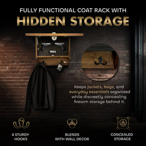 Wild Turkey Gobbler Gun Concealment Furniture - Handcrafted Hidden Gun Storage Wall Decor - Hidden Safe Furniture with Magnetic Lock for Quick Access & Storage