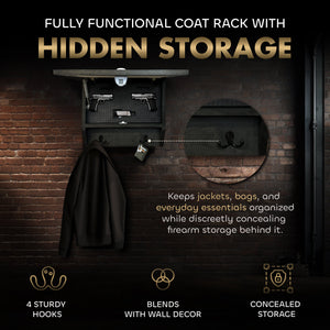 Wild Turkey Pair Gun Concealment Furniture - Handcrafted Hidden Gun Storage Wall Decor - Hidden Safe Furniture with Magnetic Lock for Quick Access & Storage - Made in USA