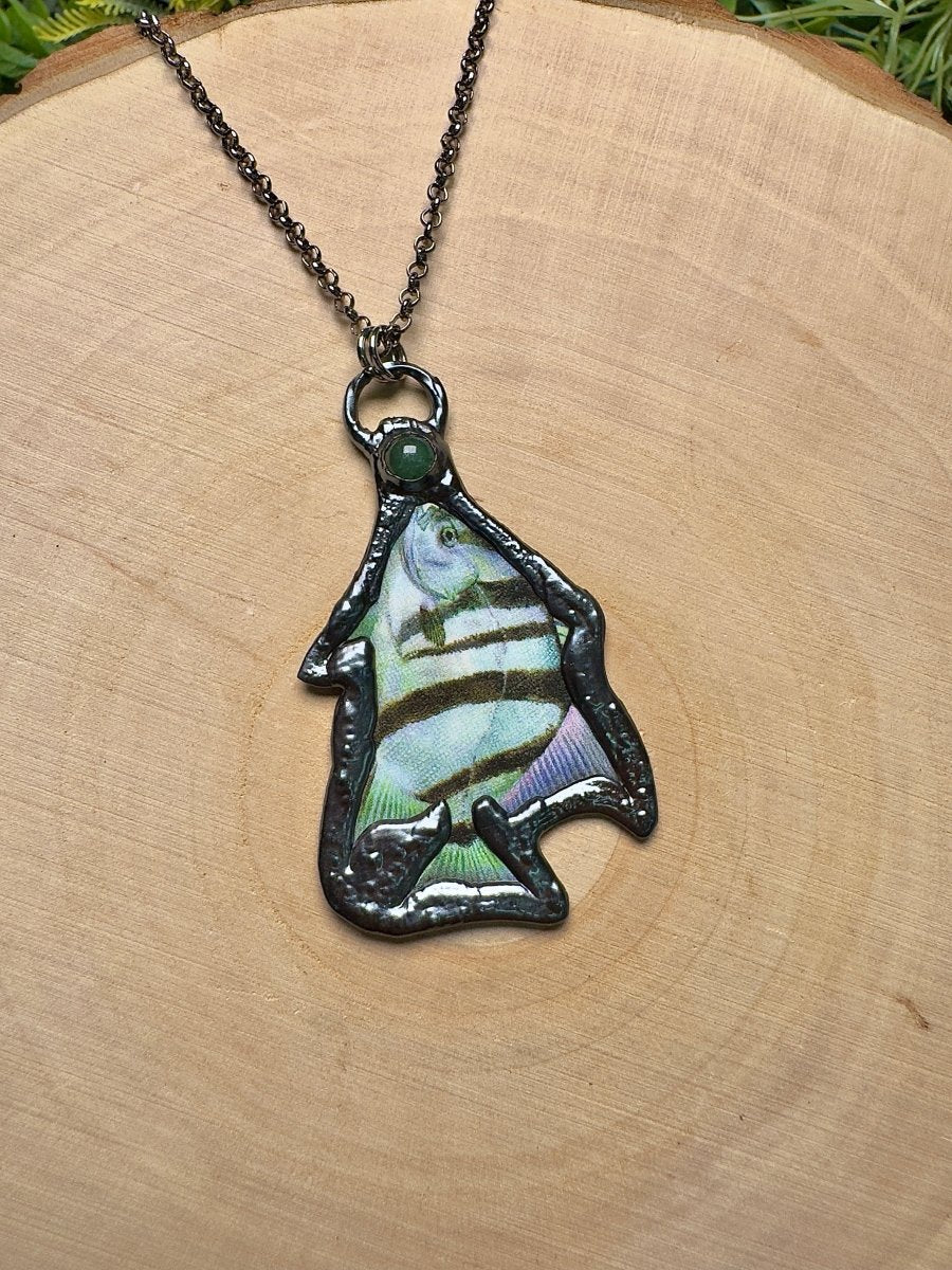 Spadefish and Green Aventurine Necklace