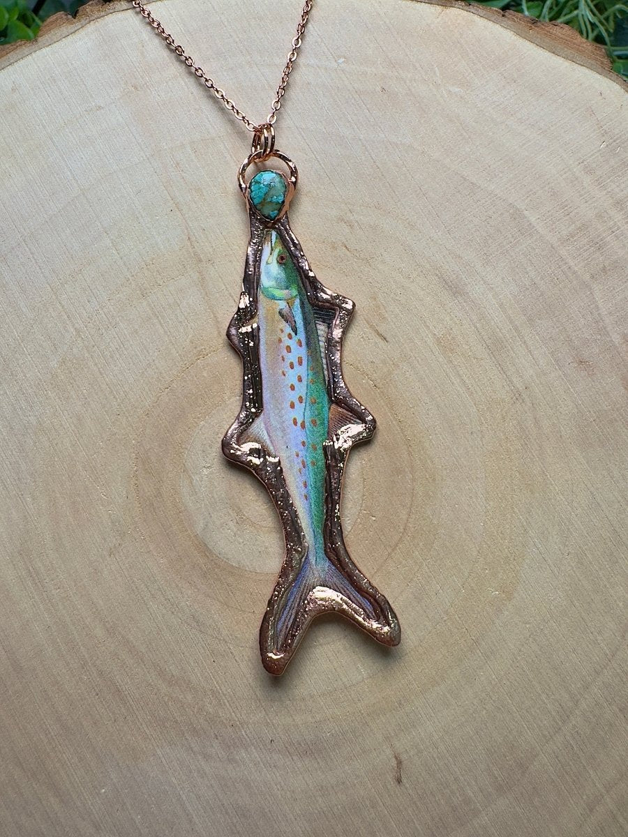 Spanish Mackerel and Turquoise Necklace