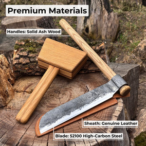 Splitting Froe with Wooden Mallet