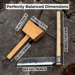 Splitting Froe with Wooden Mallet