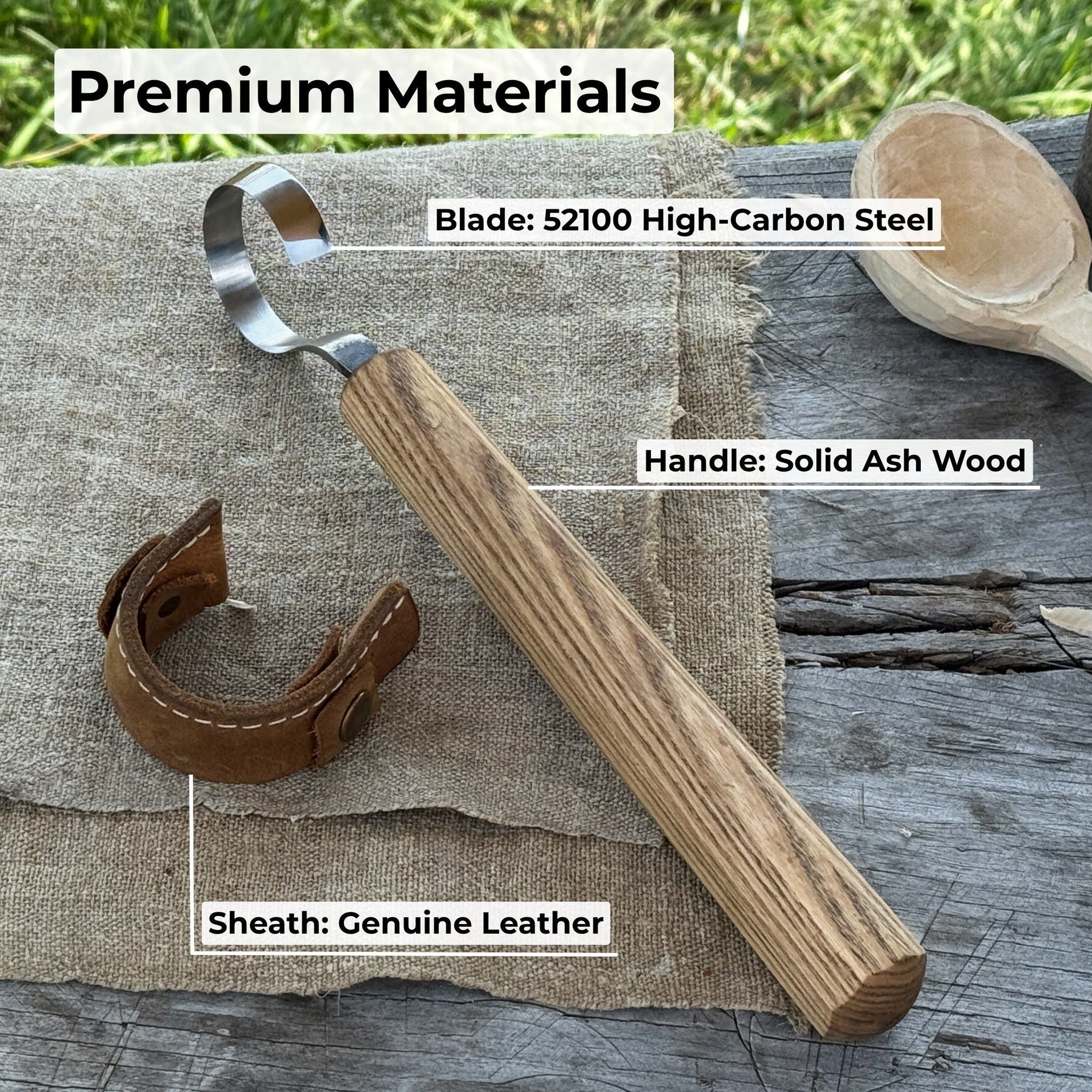 Spoon Carving Hook Knife, ⌀ 4.5 cm (1.77 inches)