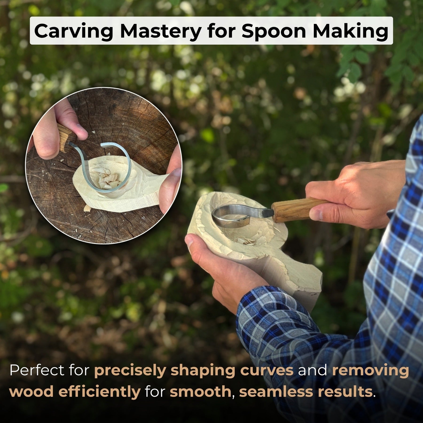 Spoon Carving Hook Knife, ⌀ 4.5 cm (1.77 inches)