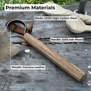 Spoon Carving Hook Knife – Large Radius Curve 5.5 cm (2.17 inches)