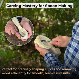 Spoon Carving Hook Knife with Leather Sheath, Blade 3.5 cm (1.38 inches)
