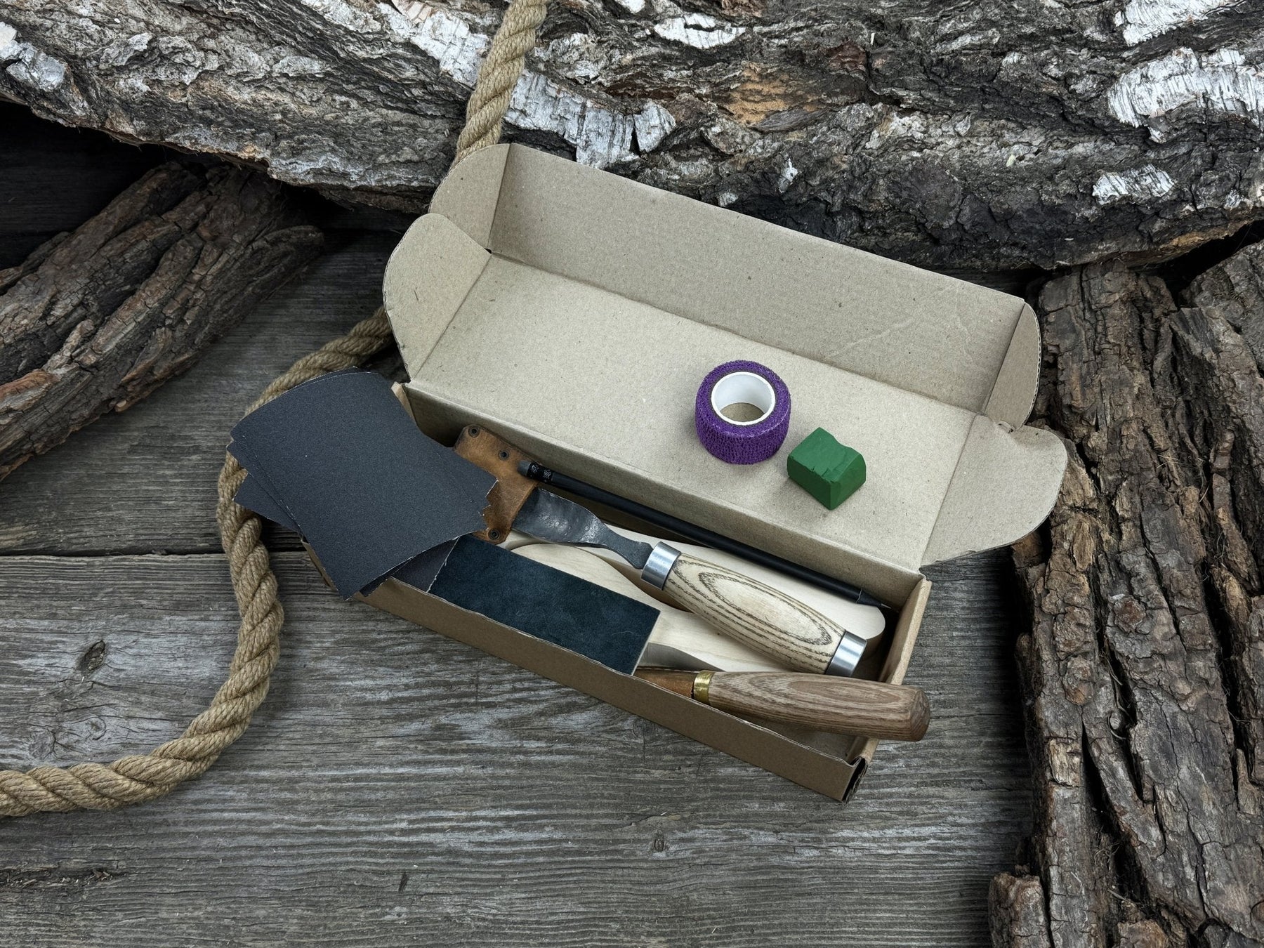 Spoon Carving Kit – Complete Starter Set with Wood, Tools & Accessories – Perfect Gift for Beginners & Hobbyists