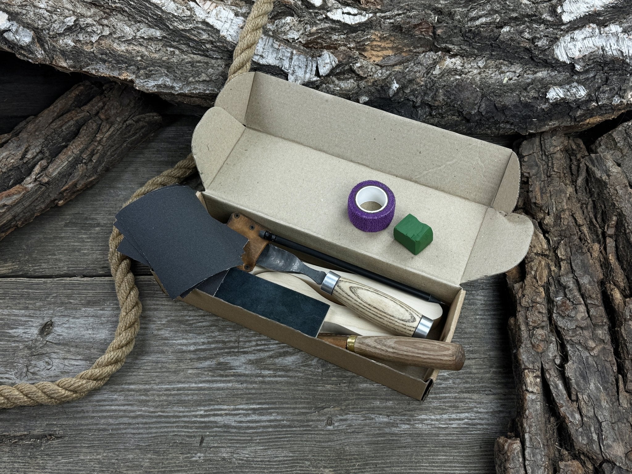 Spoon Carving Kit – Complete Starter Set with Wood, Tools & Accessories – Perfect Gift for Beginners & Hobbyists