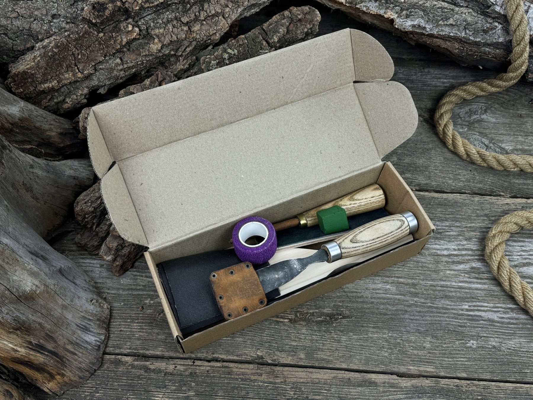 Spoon Carving Kit – Whittling Kit for Beginners with Sharpened Tools & Practice Wood