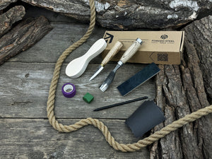 Spoon Carving Kit – Whittling Kit for Beginners with Sharpened Tools & Practice Wood