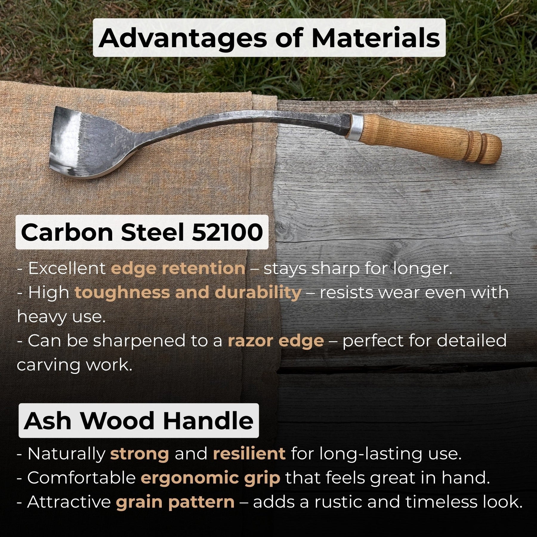 Spoon (Short) Bent Gouge, 50 - 70 mm (2 - 2.8 inches)