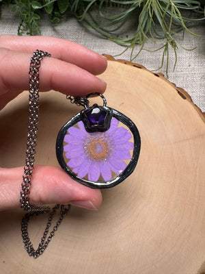 Starwhisper- Amethyst and Flower Necklace