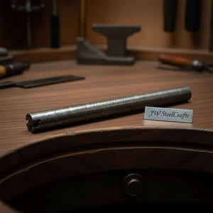 Damascus Steel Rod for Ring Making 10 Inch Round Damascus Bar Handmade Pattern Steel by JW SteelCrafts