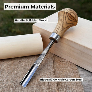 Straight Carving Gouge with Palm Handle, 5 - 12 mm (0.20 - 0.47 inches)