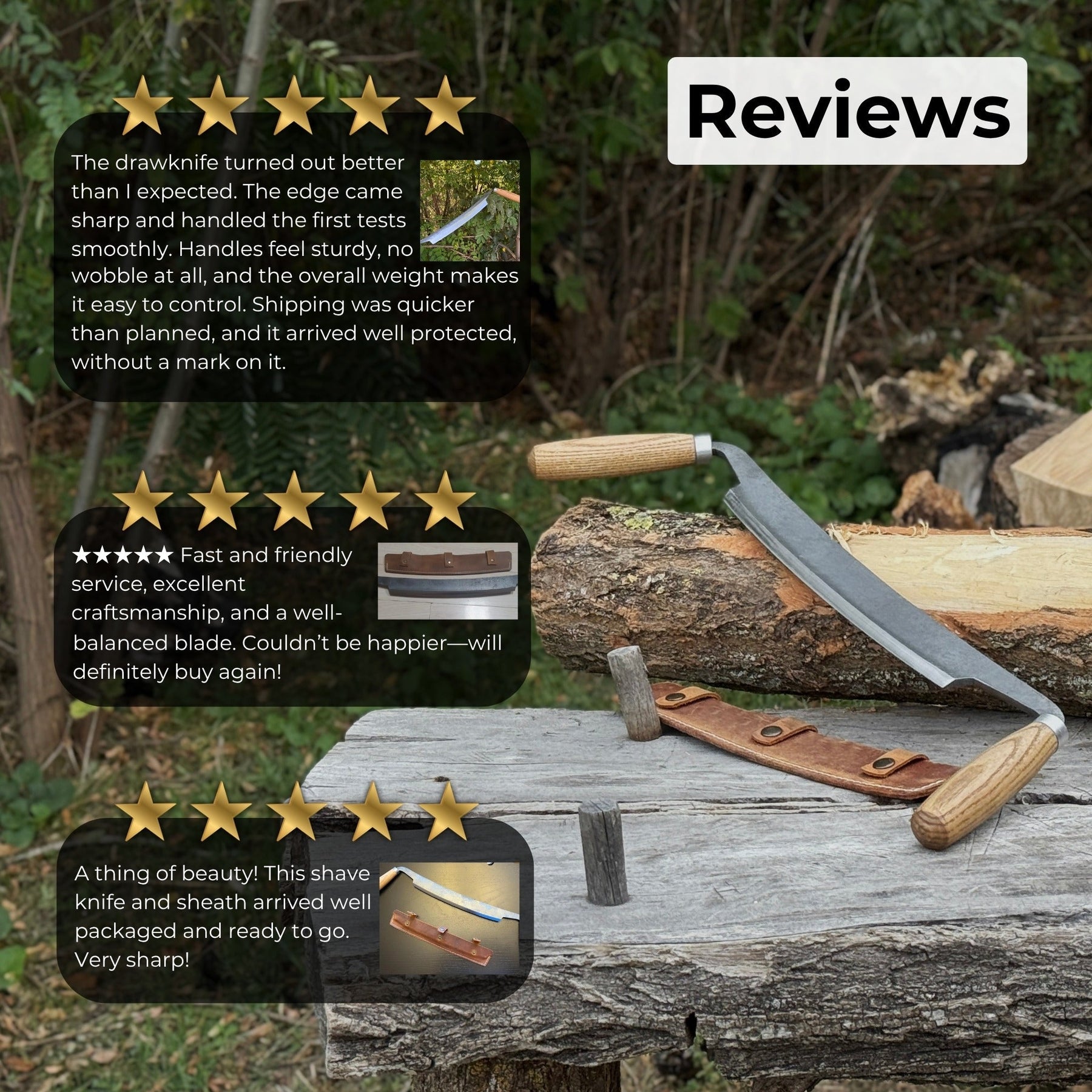 Straight Drawknife, 26 cm (10.2 inches) Cutting Edge