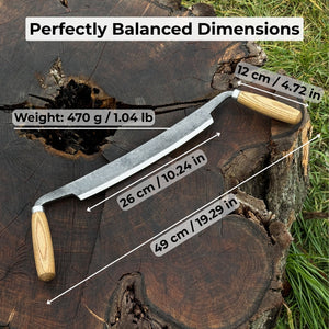 Straight Drawknife, 26 cm (10.2 inches) Cutting Edge