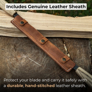 Straight Drawknife with Leather Sheath, 25 cm (9.84 inches)