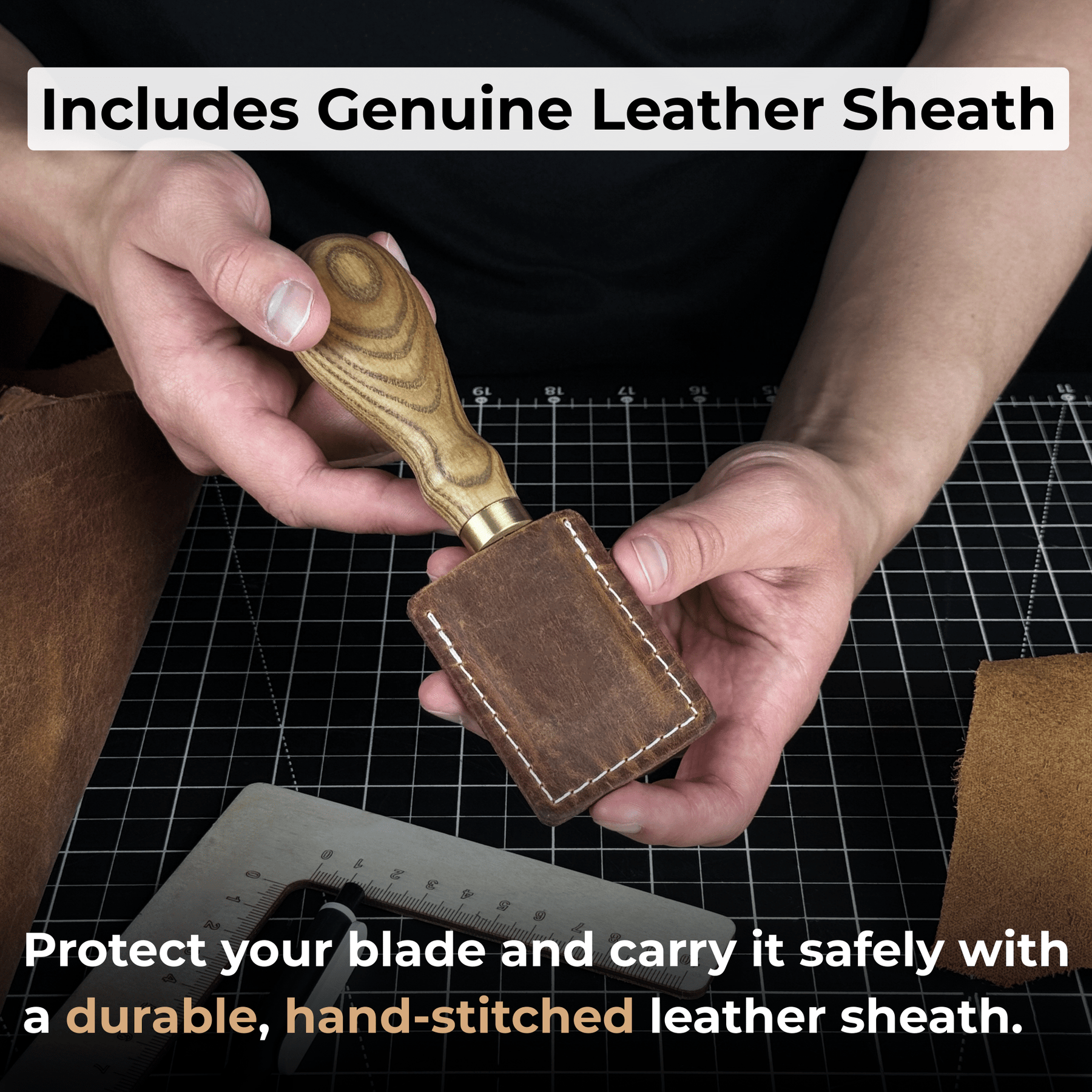 Straight Leather Skiving Knife, 3 cm (1.18 inches)