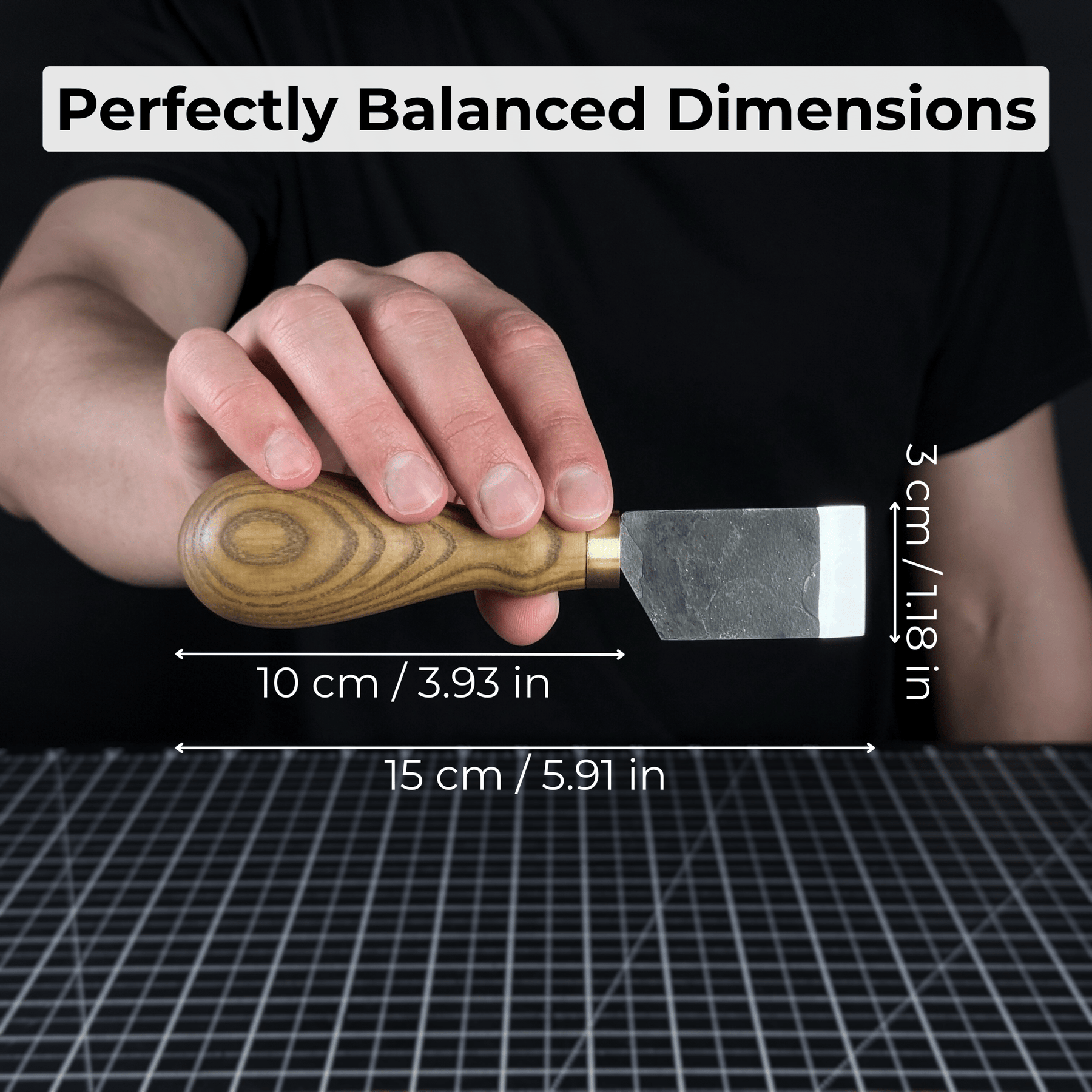 Straight Leather Skiving Knife, 3 cm (1.18 inches)