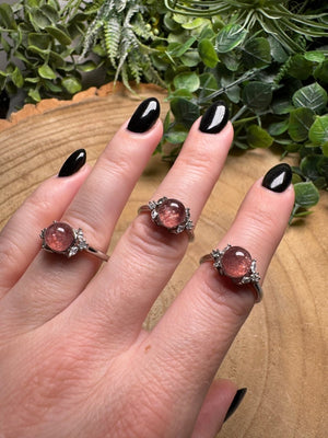 Strawberry Quartz Ring Adjustable